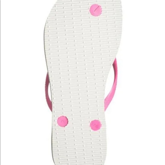 NWT Fits 8.5 - 10 Havaianas Slim Harmony WAVE Flip-Flop White Sole Pink Strap - Picture 4 of 13